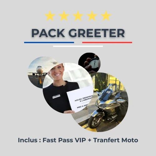 Pack VIP Roissy CDG — Moto Taxi + Greeter | 299€ | Tous Terminaux